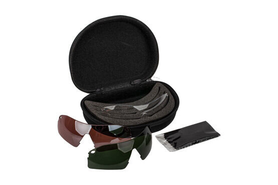 Pyramex Drop Zone Safety Glasses Interchangeable Lens Kit includes 4 ballistically rated lenses that stop 100% of UV light.